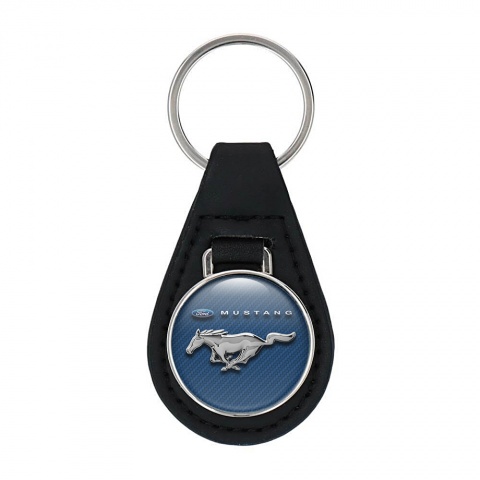 Ford Mustang Keyring Holder Leather Denim Carbon Edition