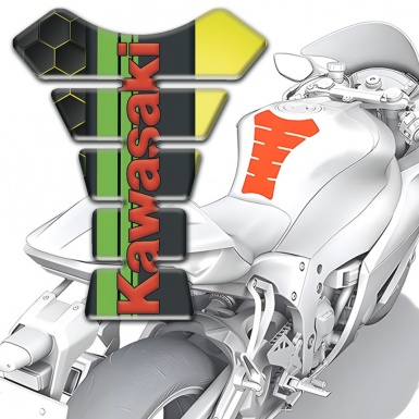 Kawasaki Tank Fuse Stylish Yellow Motive Design 
