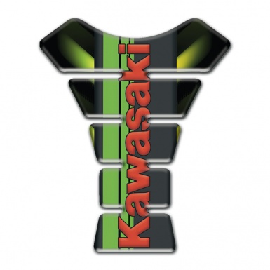 Kawasaki Tank Pad Motorbike dark base with Green Lights 