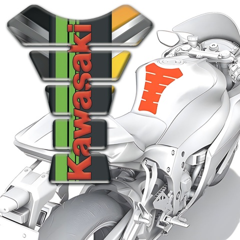 Kawasaki Tank Protector Center Design High-Quality with Red Logo 