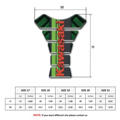 Kawasaki Tank Guard Pads Dark green parts Design with Red Logo