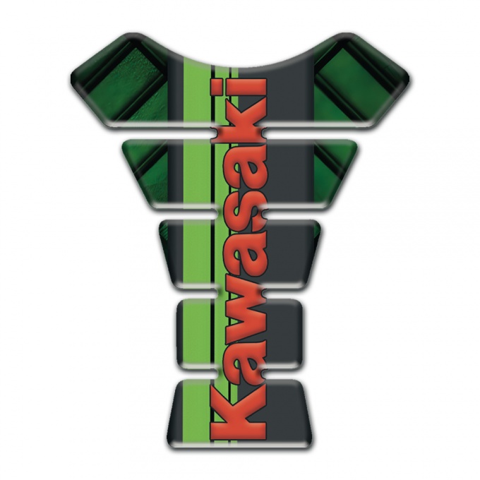 Kawasaki Tank Guard Pads Dark green parts Design with Red Logo