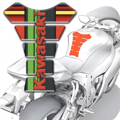 Kawasaki Tank Pad Motorbike Multicolored Edition Red logo Design 
