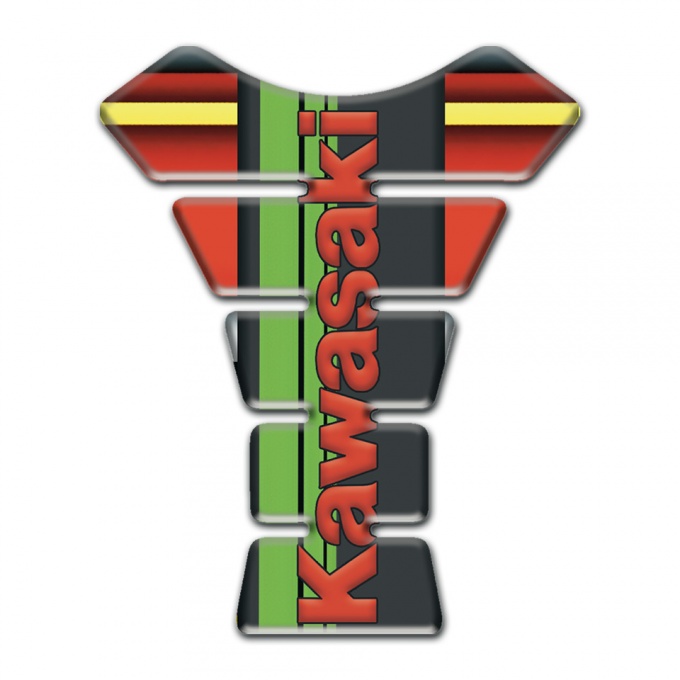 Kawasaki Tank Pad Motorbike Multicolored Edition Red logo Design 