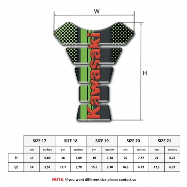 Kawasaki Tank Guard Pads Model with Green Dots Design 