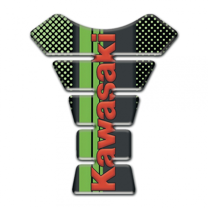 Kawasaki Tank Guard Pads Model with Green Dots Design 