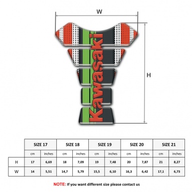 Kawasaki Tank Pad Protector Gray Red Design warp and Red Logo Edition 