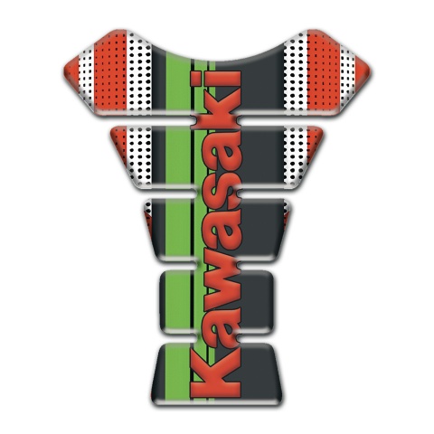 Kawasaki Tank Pad Protector Gray Red Design warp and Red Logo Edition 
