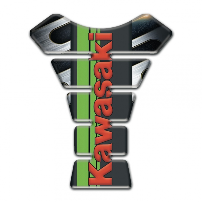 Kawasaki Tank Fuse Metal Element Base Red Logo Design 