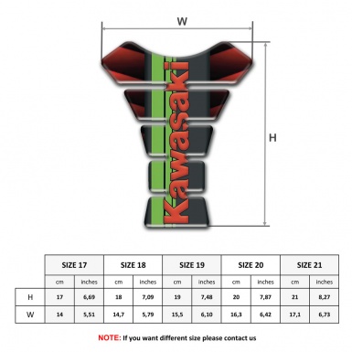 Kawasaki Tank Guard Pads Merged red Black base with Green Tape Logo panel 