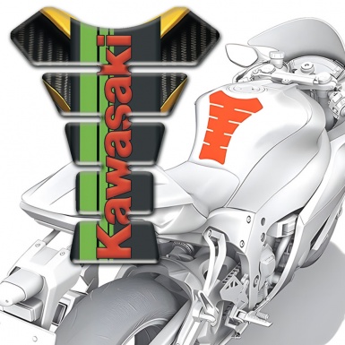 Kawasaki Tank Guard Pads Premium Quality Version Red Logo Style 