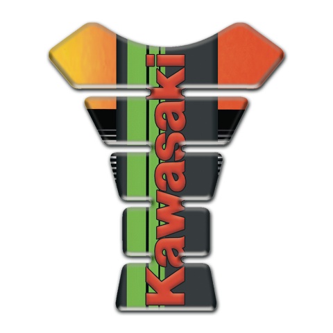 Kawasaki Tank Fuse Orange Red Print Red Logo Style 