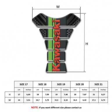 Kawasaki Tank Guard Pads Unique Version with Red Logo 