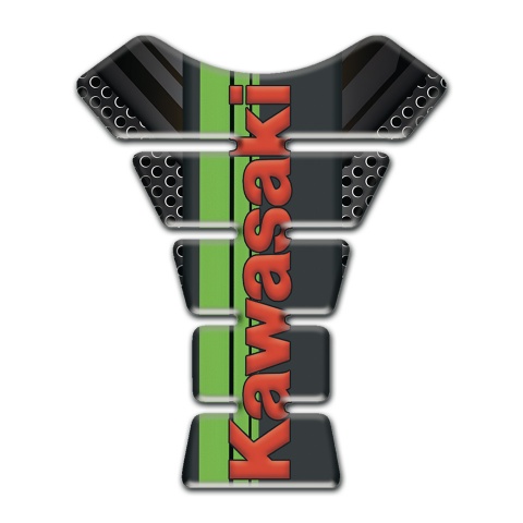 Kawasaki Tank Guard Pads Unique Version with Red Logo 