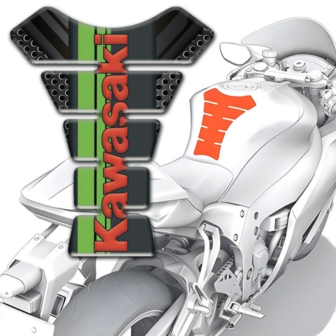 Kawasaki Tank Guard Pads Unique Version with Red Logo 