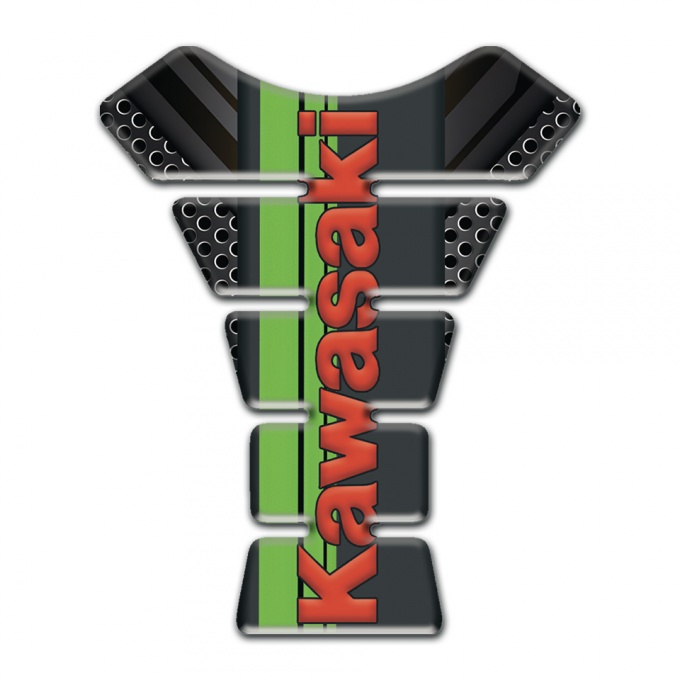 Kawasaki Tank Guard Pads Unique Version with Red Logo 