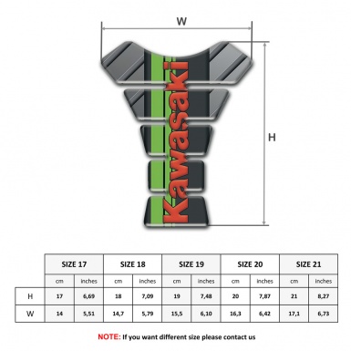 Kawasaki Tank Pad Protector Diagonal Gray Patterns base Red Logo version 