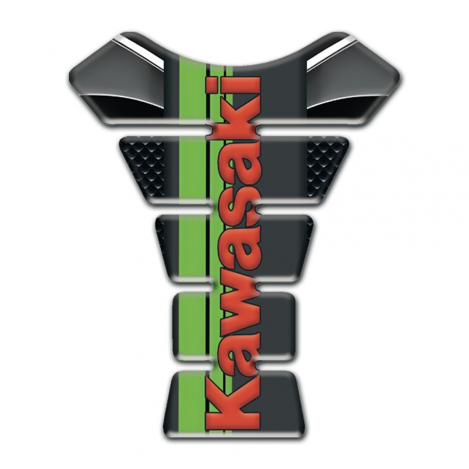 Kawasaki Tank Guard Pads with Red Vertical Logo Edition 
