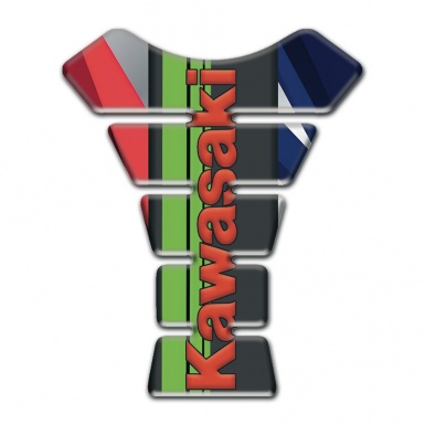 Kawasaki Tank Protector Multicolored Patterns and red Logo 