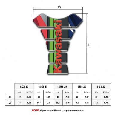 Kawasaki Tank Protector Multicolored Patterns and red Logo 