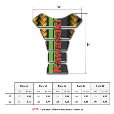 Kawasaki Tank Fuse Yellow Braid Green Tape and Red Logo 