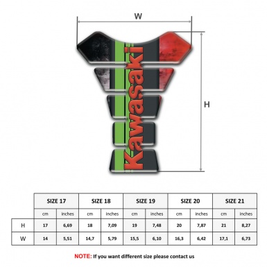 Kawasaki Tank Guard Pads Mixed Colors Print with Red logo