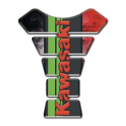 Kawasaki Tank Guard Pads Mixed Colors Print with Red logo