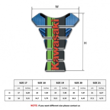 Kawasaki Tank Pad Motorbike Navy Blue Background with Red Logo 