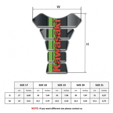 Kawasaki Tank Pad Protector Diagonal Gray Pattern Design and Red Logo 
