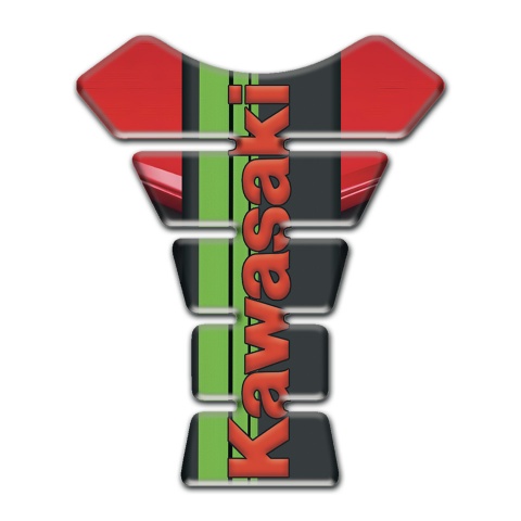 Kawasaki Tank Fuse Stylish Red Print with Black Green Logo Panel 