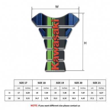 Kawasaki Tank Protector Blue Elements Base Style Red Logo Design 