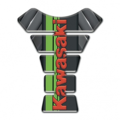 Kawasaki Tank Guard Pads Gray Details Style with Green Tape Logo Panel 