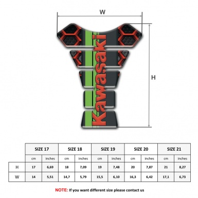 Kawasaki Tank Pad Motorbike Black Base with Red Mesh Design 