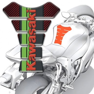 Kawasaki Tank Fuse Red Carbon Style Version