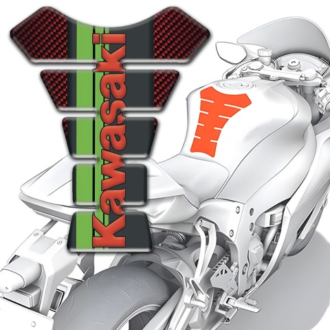 Kawasaki Tank Fuse Red Carbon Style Version 