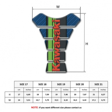 Kawasaki Tank Pad Motorbike Navy Blue Carbon Version 