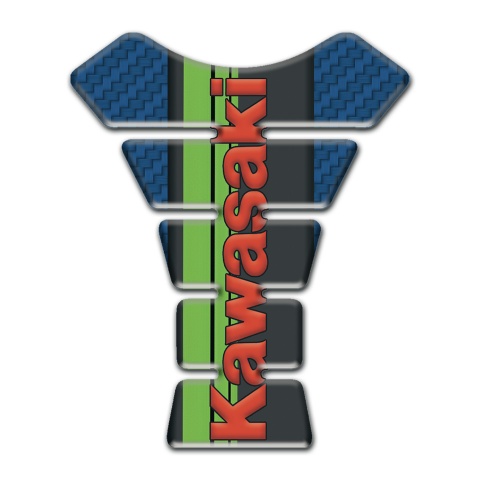 Kawasaki Tank Pad Motorbike Navy Blue Carbon Version 
