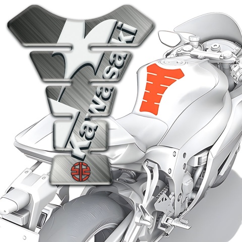 Kawasaki Tank Pad Motorbike Matte Base Design and Red Small Logo 