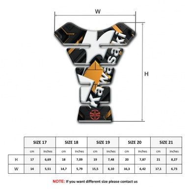 Kawasaki Tank Fuse Black Base with Yellow Rhombus Design 