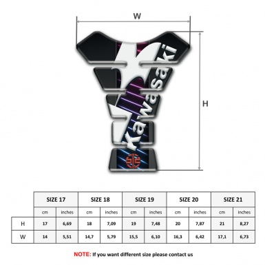 Kawasaki Tank Pad Motorbike Blue Purple Lines Design 