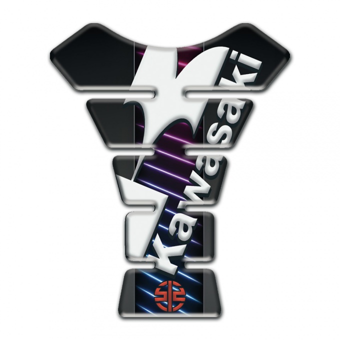 Kawasaki Tank Pad Motorbike Blue Purple Lines Design 