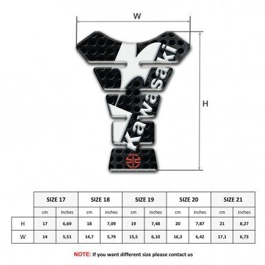 Kawasaki Tank Protector Perforated Black Base with White Diagonal Logo