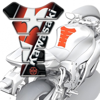Kawasaki Tank Guard Pads High-Quality Model with Diagonal White Logo