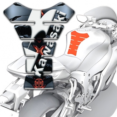 Kawasaki Tank Pad Protector Tor Base Effect with Small Red logo