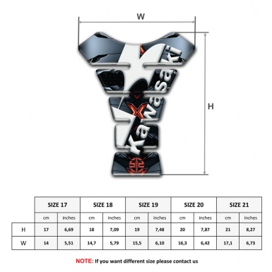 Kawasaki Tank Pad Protector Tor Base Effect with Small Red logo