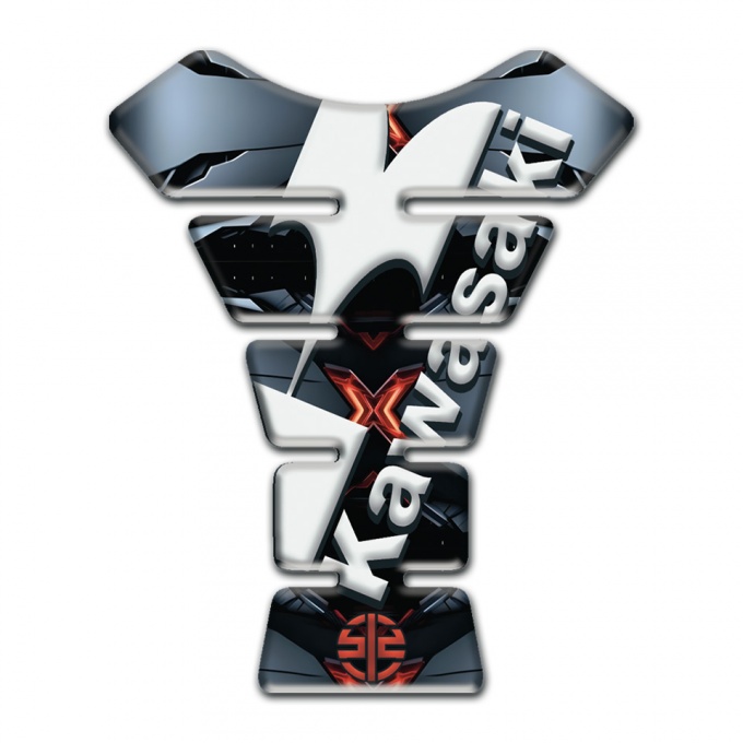 Kawasaki Tank Pad Protector Tor Base Effect with Small Red logo