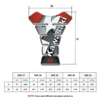 Kawasaki Tank Protector Red Gray Base White Logo Edition