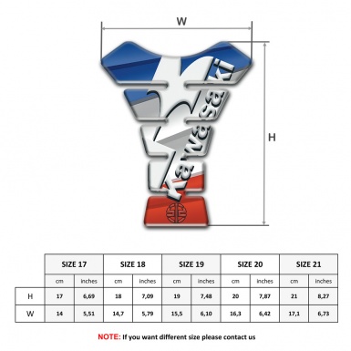 Kawasaki Tank Protector Colorful Base White Logo Design