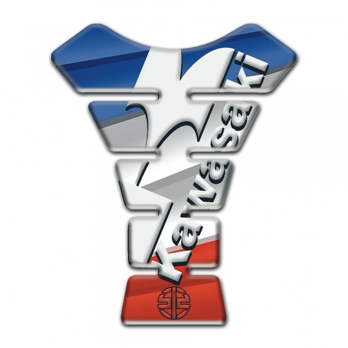 Kawasaki Tank Protector Colorful Base White Logo Design