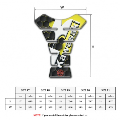 Kawasaki Tank Pad Motorbike Yellow Motive Stylish Style White Diagonal Logo